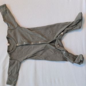 Quincy Mae newborn full snap footie in basil